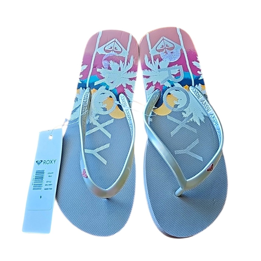 Roxy Tropical Pink and Gray Sandals